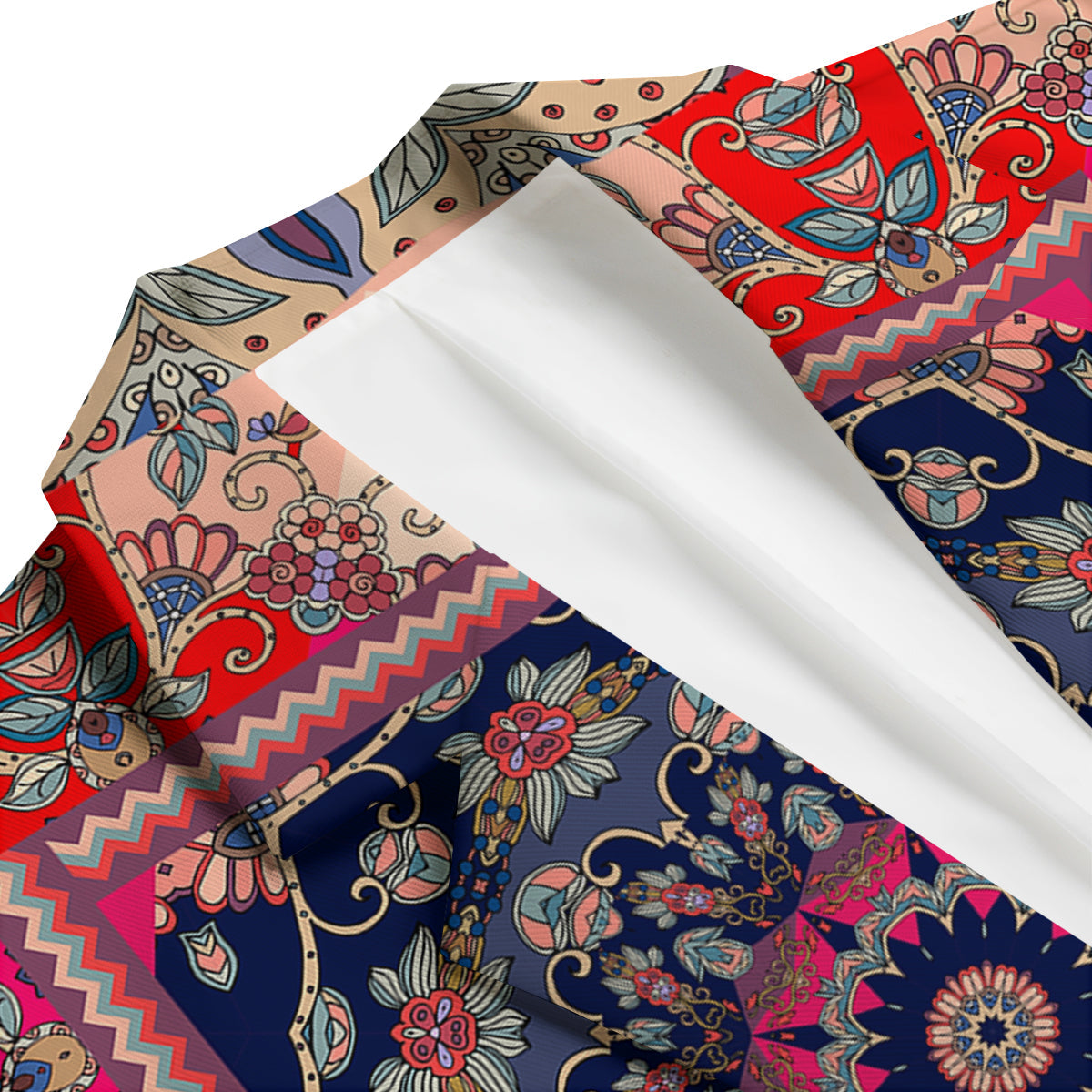 Ethnic Patchwork Square Print Men's Blazer-grizzshop