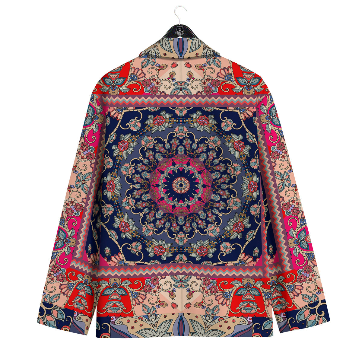 Ethnic Patchwork Square Print Men's Sport Coat-grizzshop