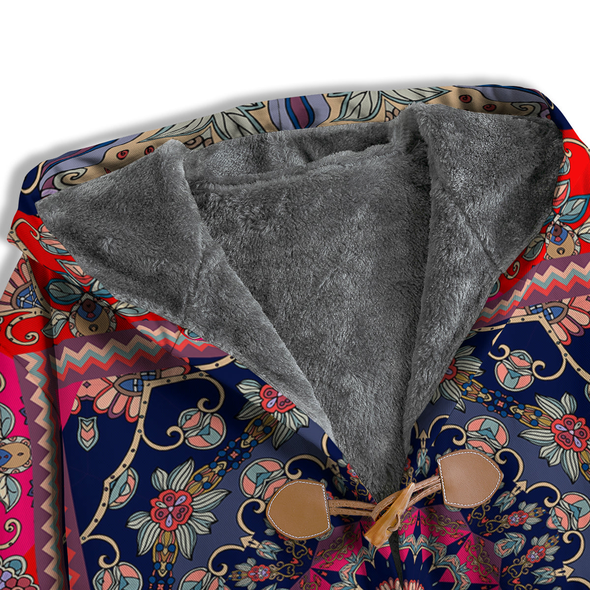 Ethnic Patchwork Square Print Men's Windbreaker Jacket-grizzshop