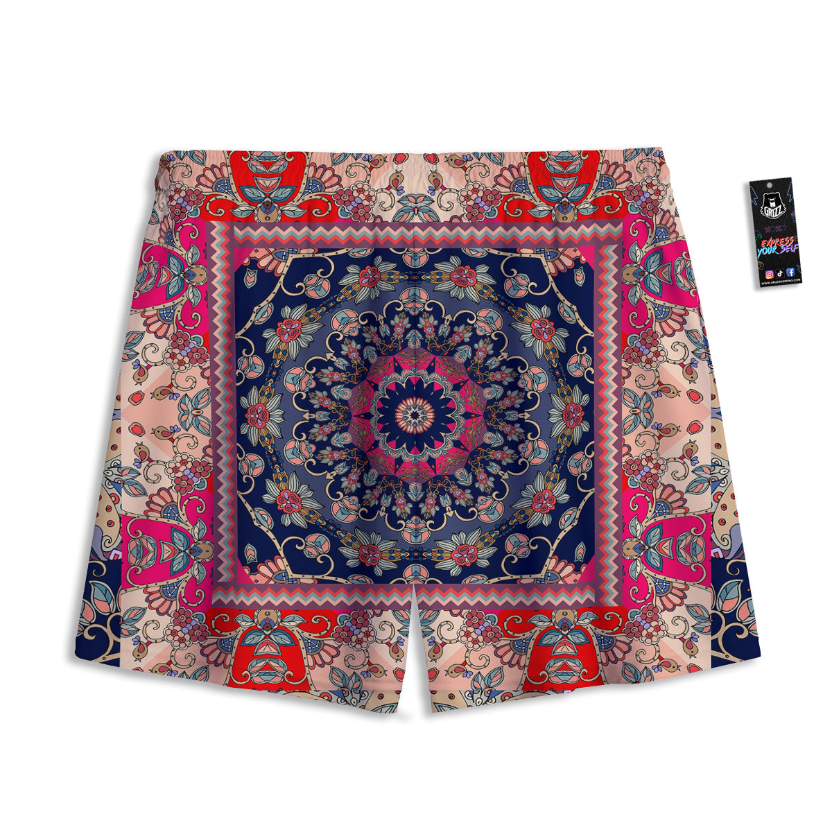 Heartbeat Green Print Pattern Mesh Shorts