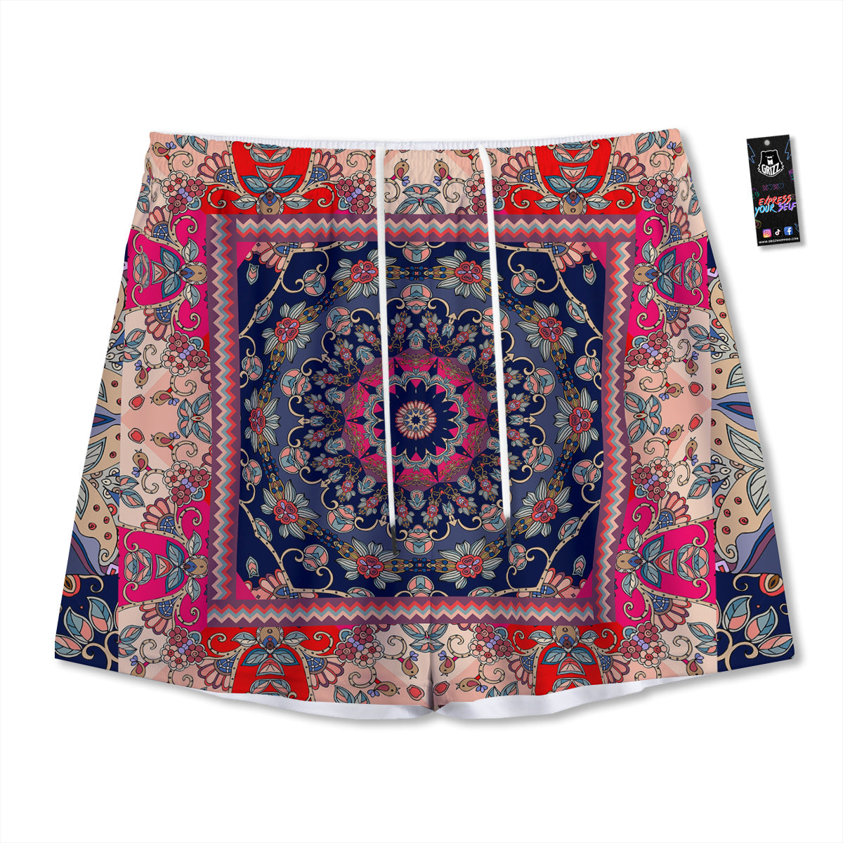 Heartbeat Green Print Pattern Mesh Shorts
