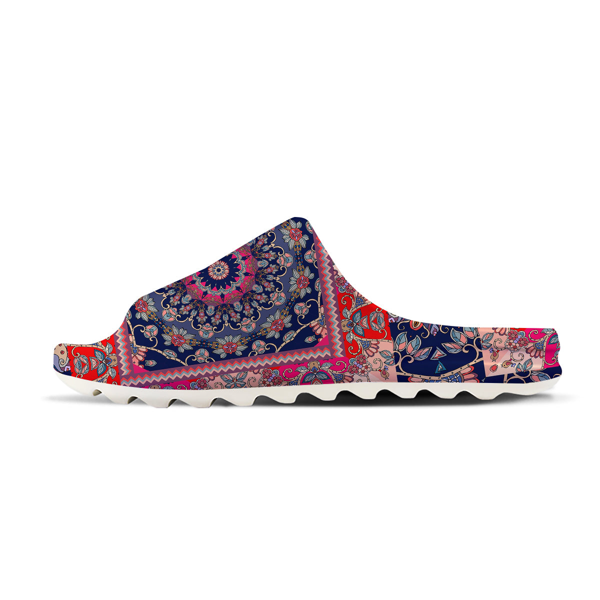 Ethnic Patchwork Square Print Sandals-grizzshop