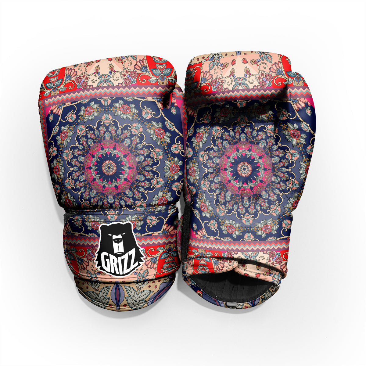 Ethnic Patchwork Square Print Pro Boxing Glove