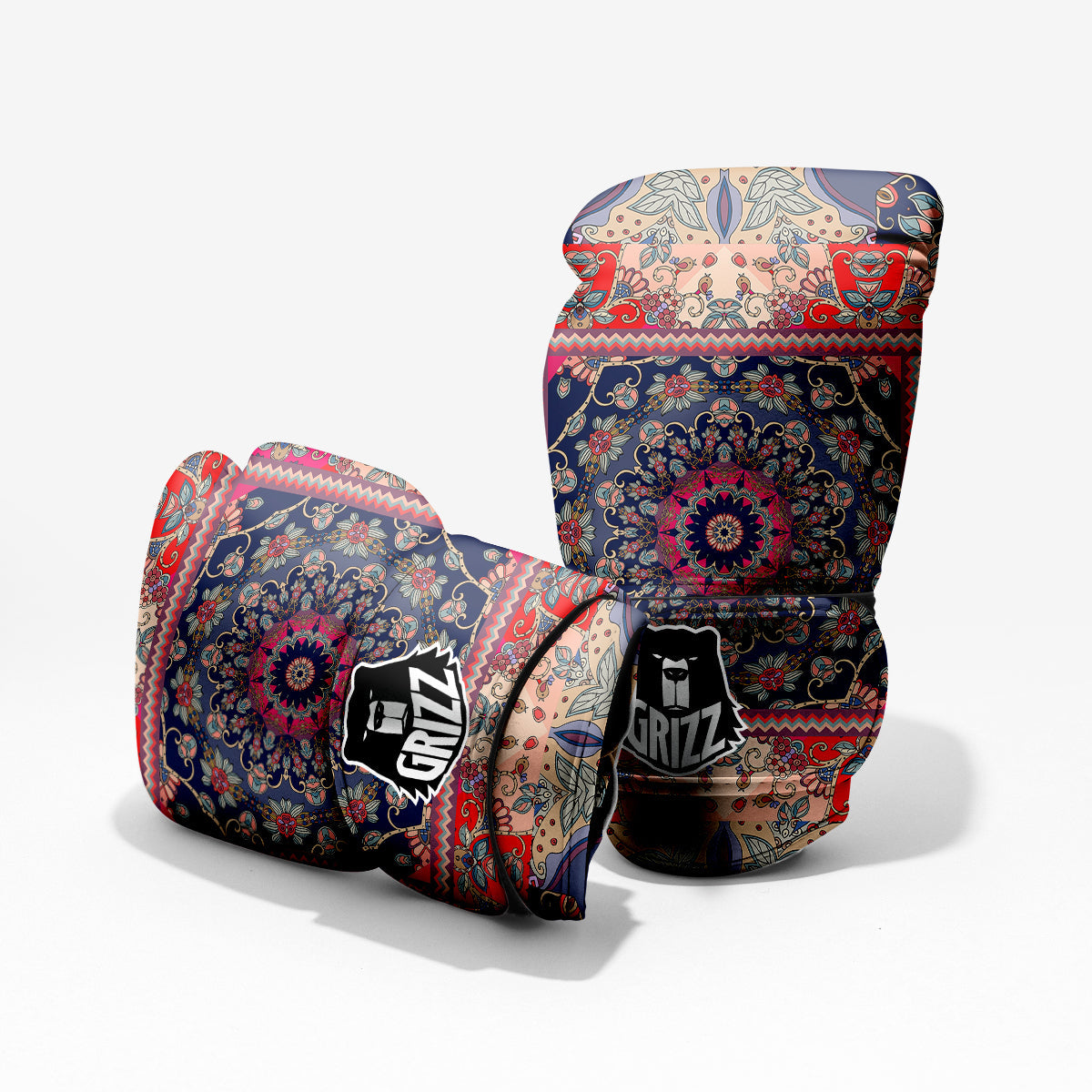 Ethnic Patchwork Square Print Pro Boxing Glove