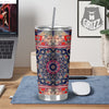 Ethnic Patchwork Square Print Tumbler-grizzshop