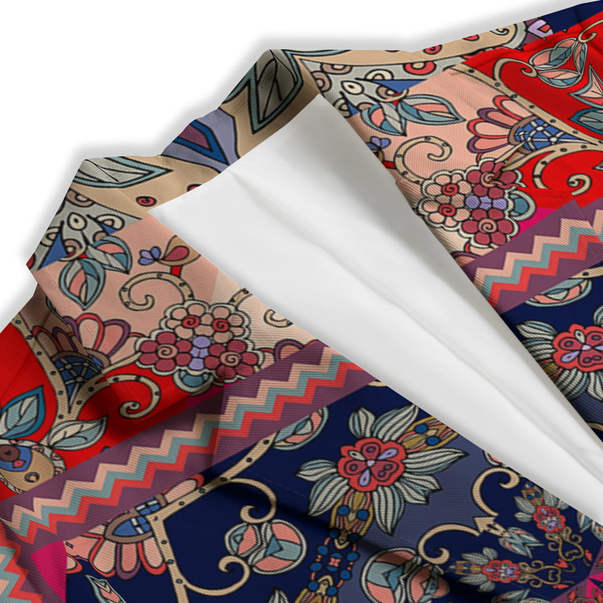 Ethnic Patchwork Square Print Women's Blazer-grizzshop