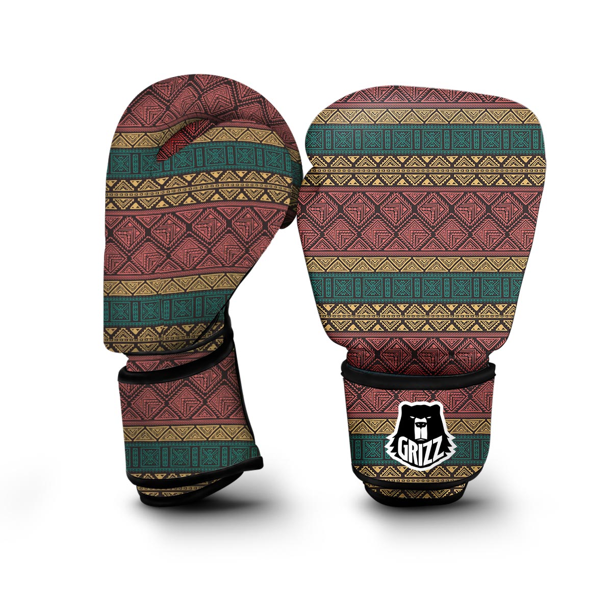 Ethnic Pattern Print Boxing Gloves-grizzshop