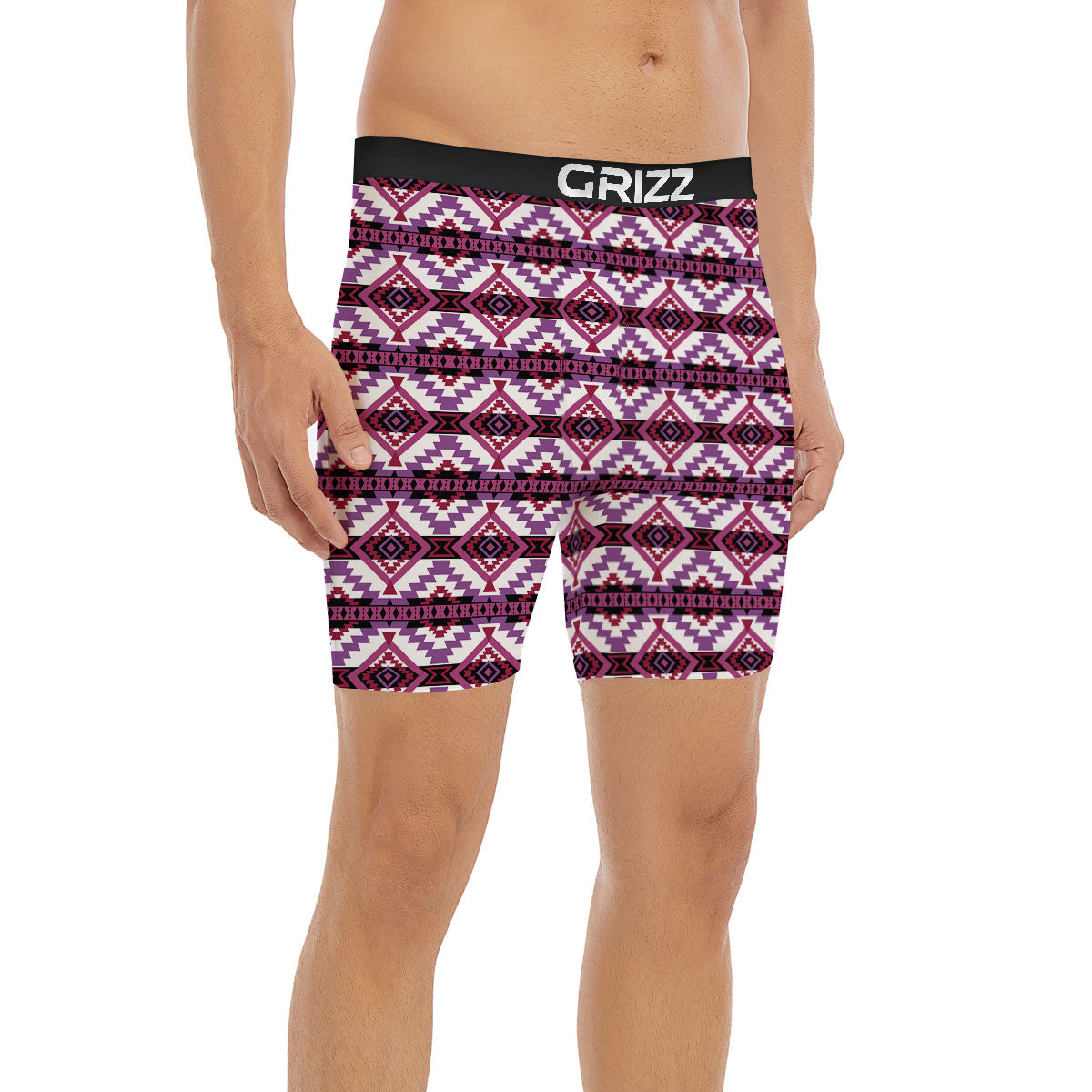 Ethnic Pink African Print Pattern Boxer Briefs-grizzshop