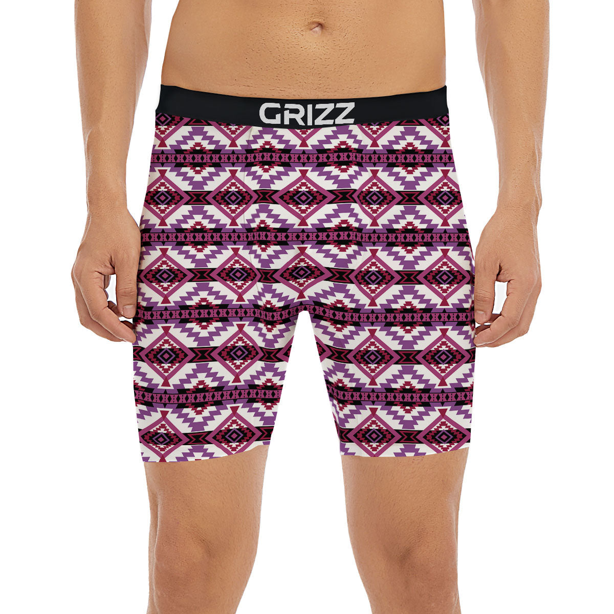 Ethnic Pink African Print Pattern Boxer Briefs-grizzshop