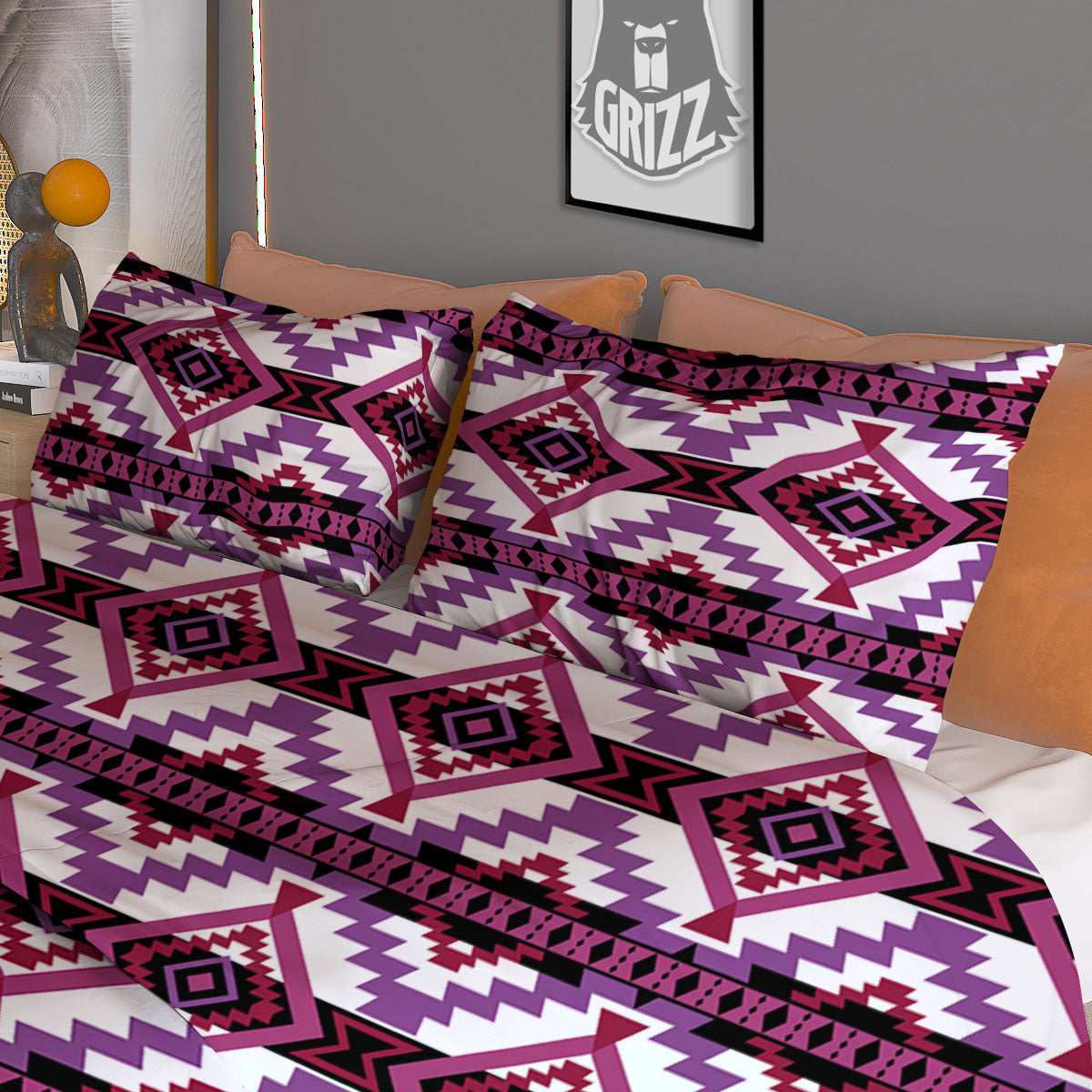 Ethnic Pink African Print Pattern Duvet Cover Bedding Set
