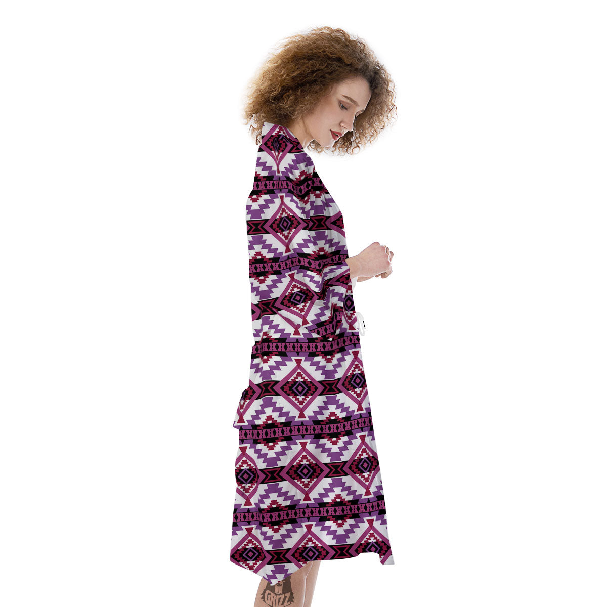 Ethnic Pink African Print Pattern Kimono-grizzshop