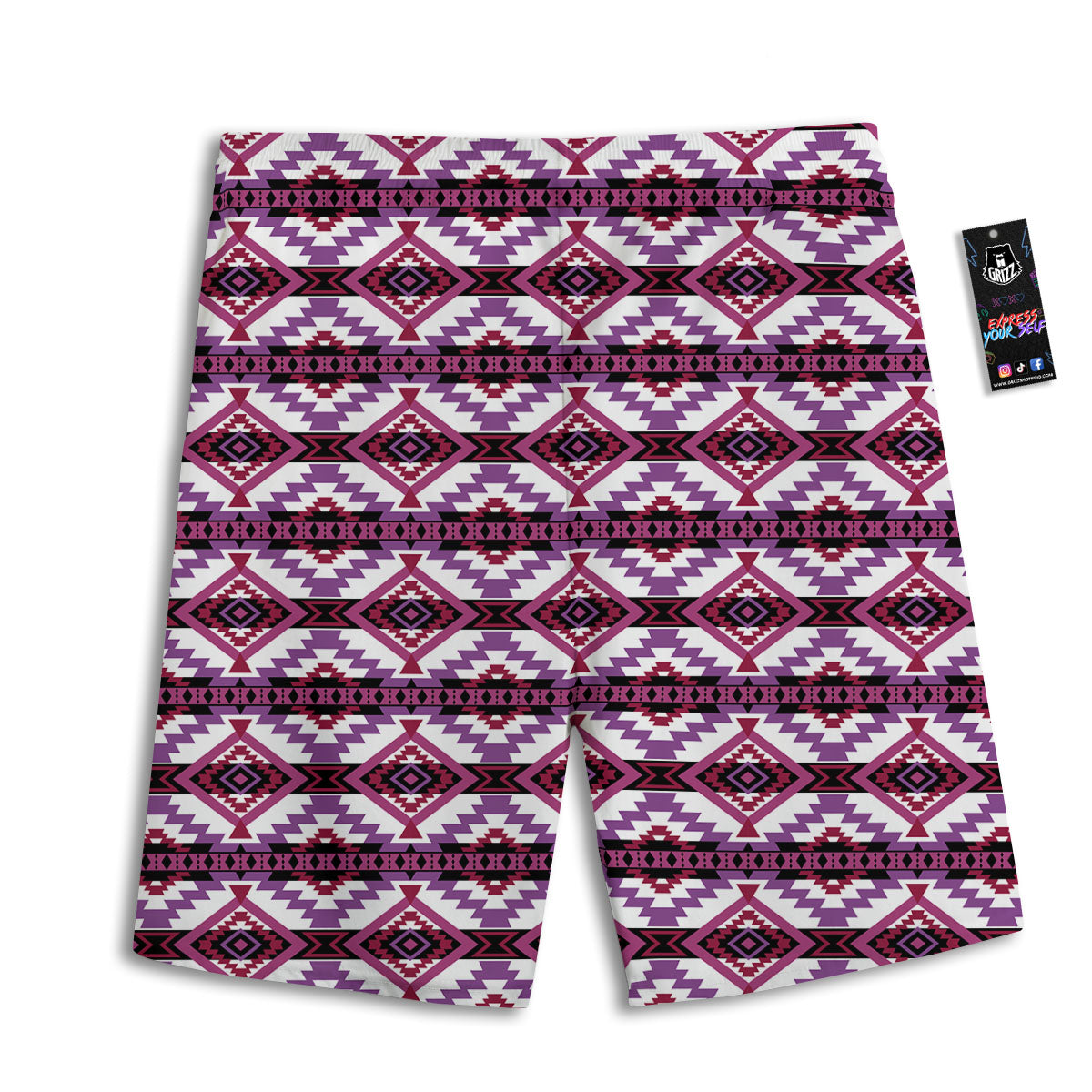 Ethnic Pink African Print Pattern Men's Athletic Shorts