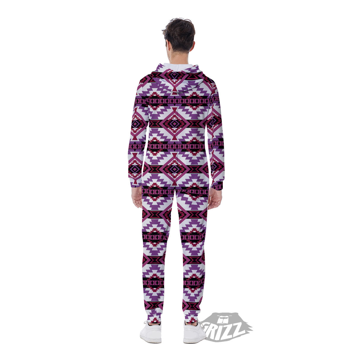 Ethnic Pink African Print Pattern Men's Jumpsuit-grizzshop