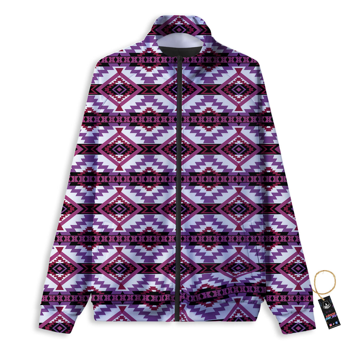 Ethnic Pink African Print Pattern Track Jacket-grizzshop