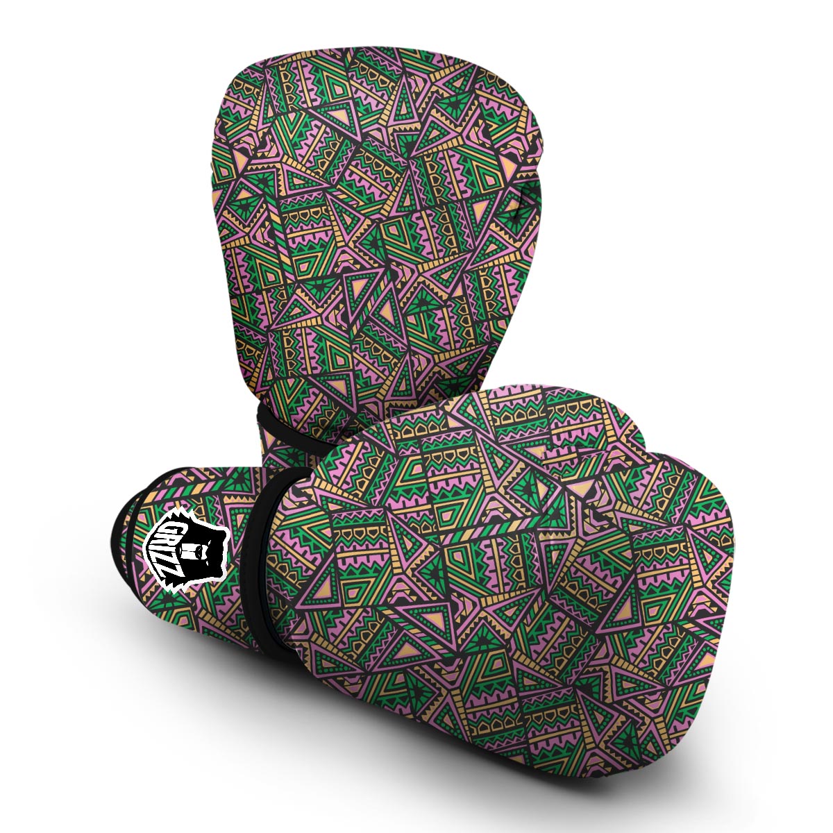 Ethnic Pink Print Pattern Boxing Gloves-grizzshop