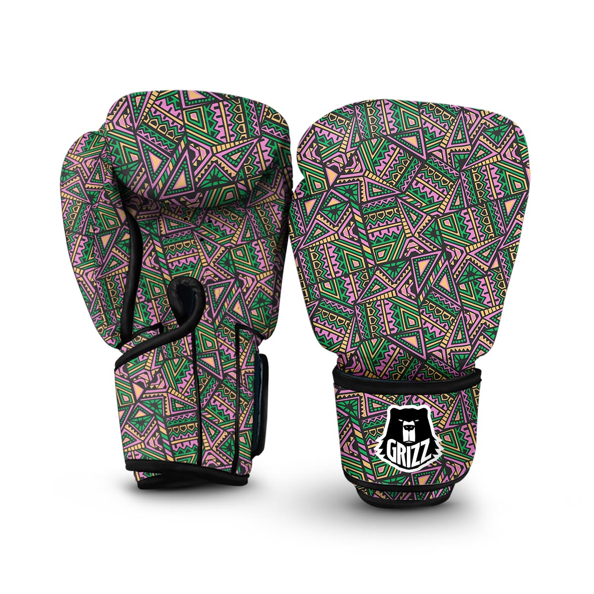 Ethnic Pink Print Pattern Boxing Gloves-grizzshop