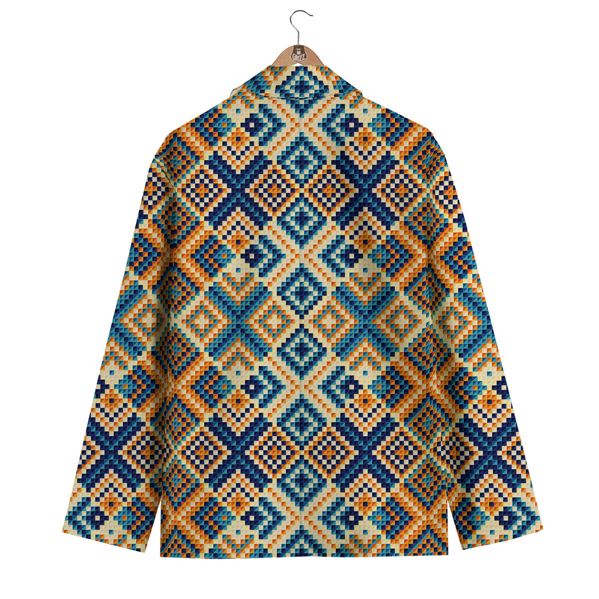 Ethnic Pixel Print Pattern Men's Blazer-grizzshop