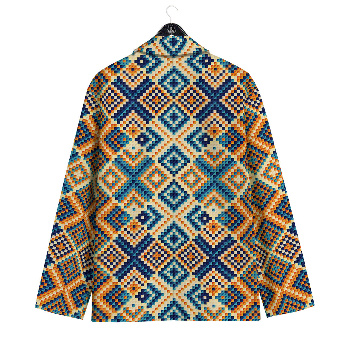 Ethnic Pixel Print Pattern Men's Sport Coat-grizzshop