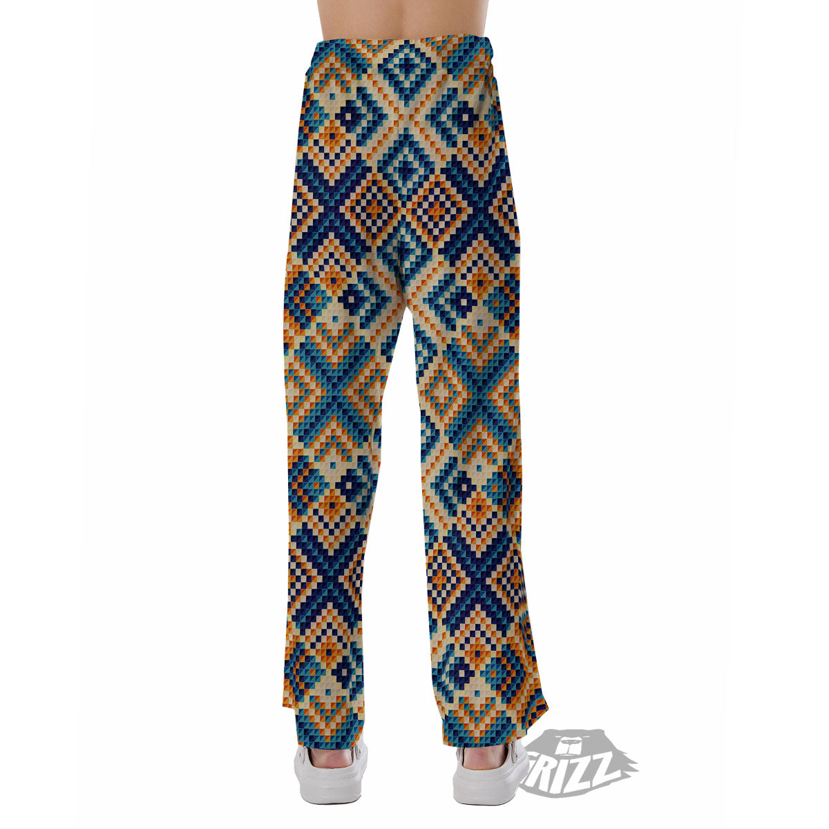 Ethnic Pixel Print Pattern Pajama Pants-grizzshop