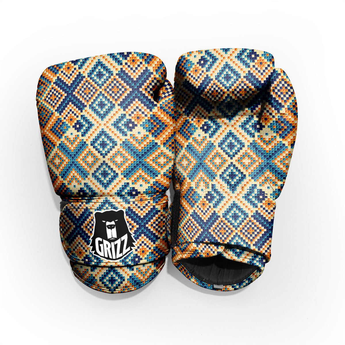 Ethnic Pixel Print Pattern Pro Boxing Glove