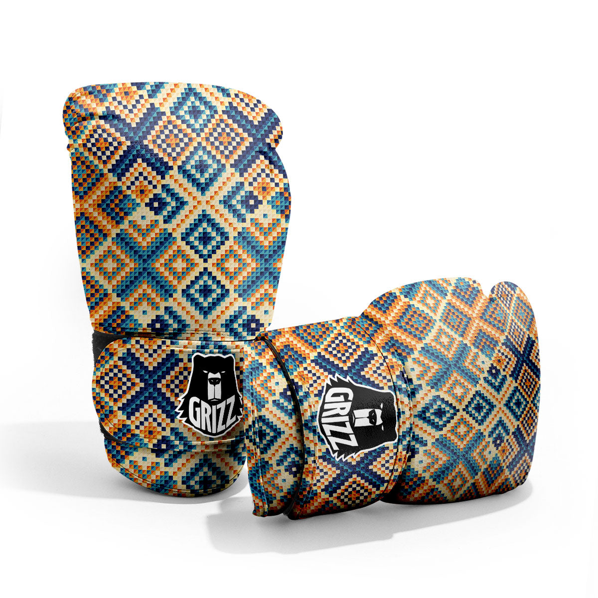 Ethnic Pixel Print Pattern Pro Boxing Glove