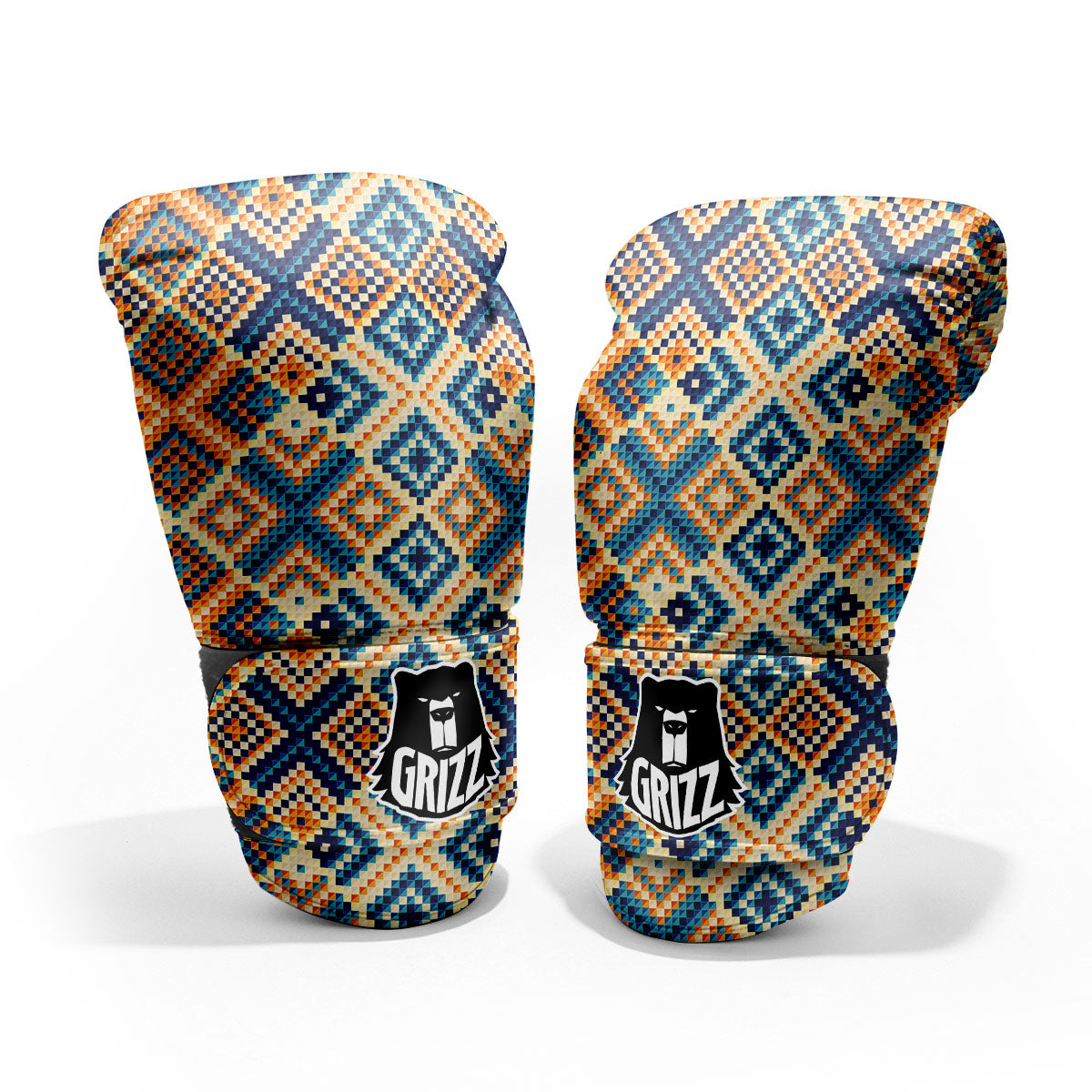 Ethnic Pixel Print Pattern Pro Boxing Glove