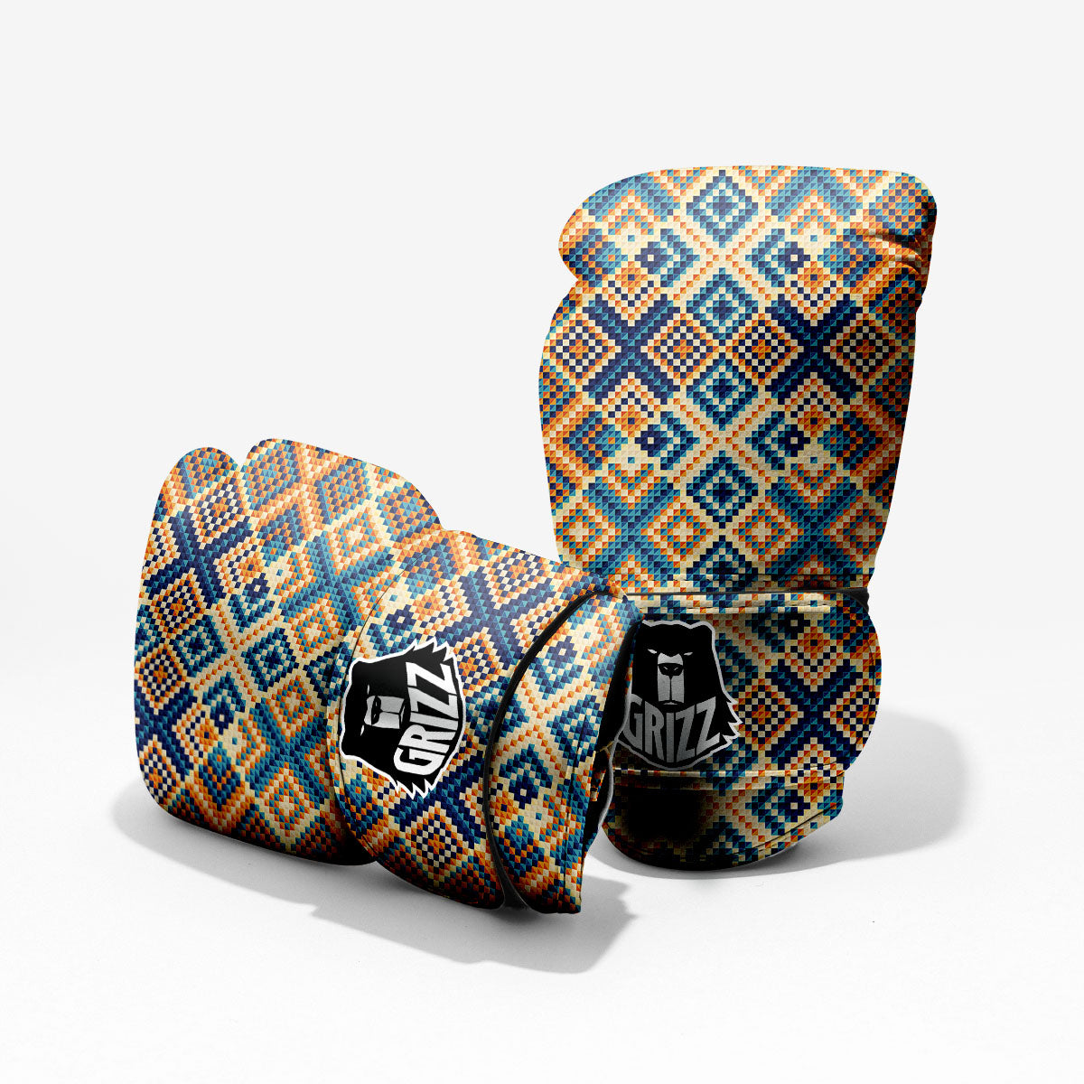 Ethnic Pixel Print Pattern Pro Boxing Glove