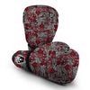 Ethnic Red Print Pattern Boxing Gloves-grizzshop