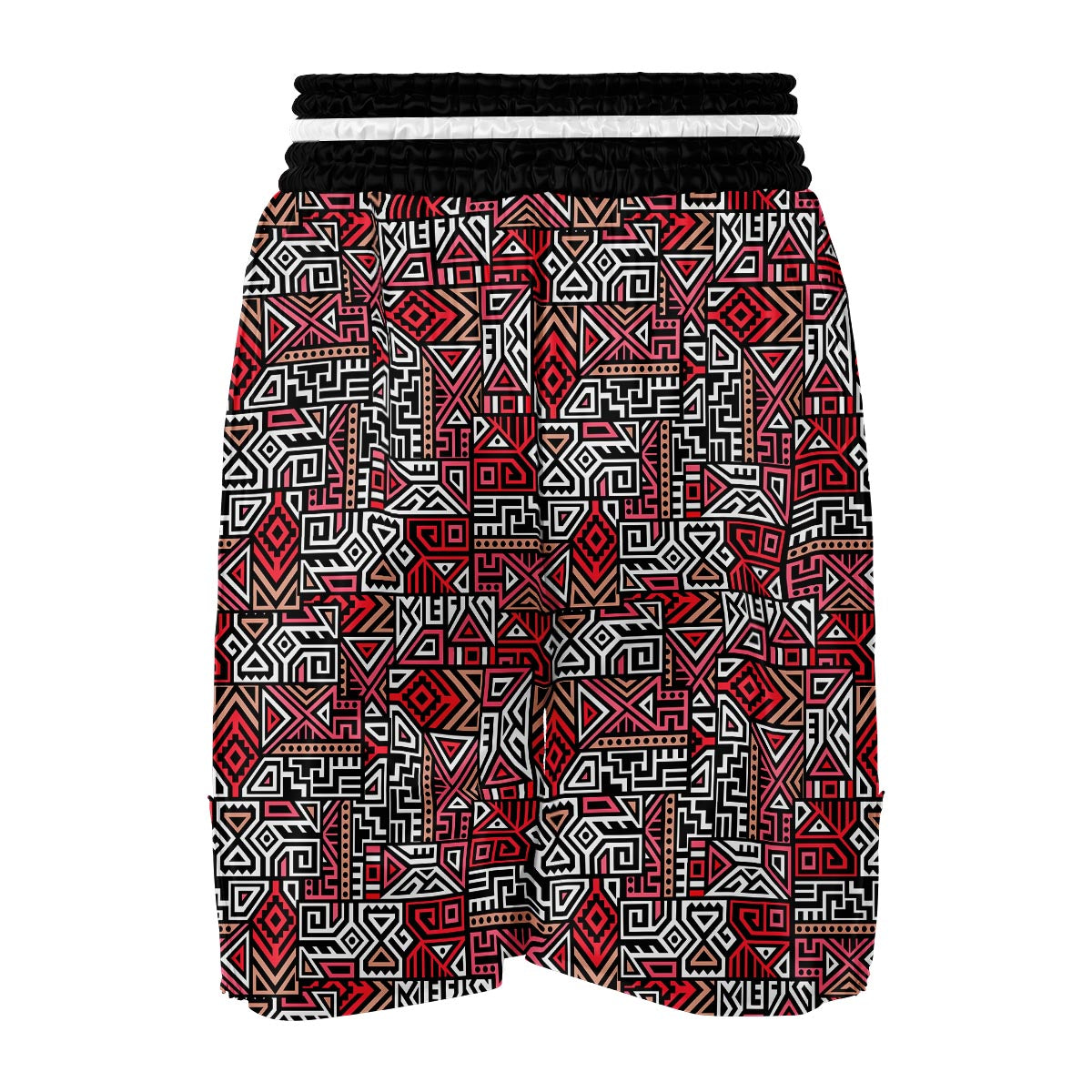 Ethnic Red Print Pattern Boxing Shorts-grizzshop