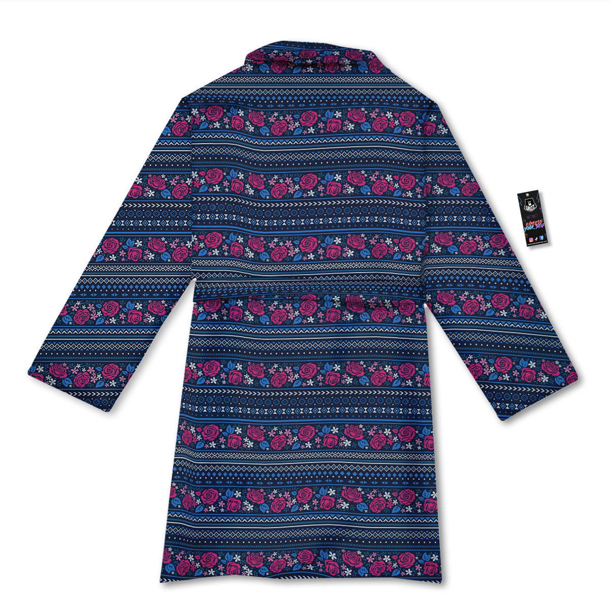 Ethnic Rose Native Tribal Print Pattern Bathrobe-grizzshop