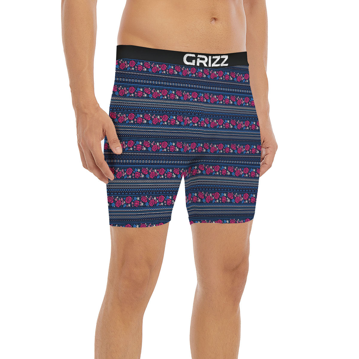 Ethnic Rose Native Tribal Print Pattern Boxer Briefs-grizzshop