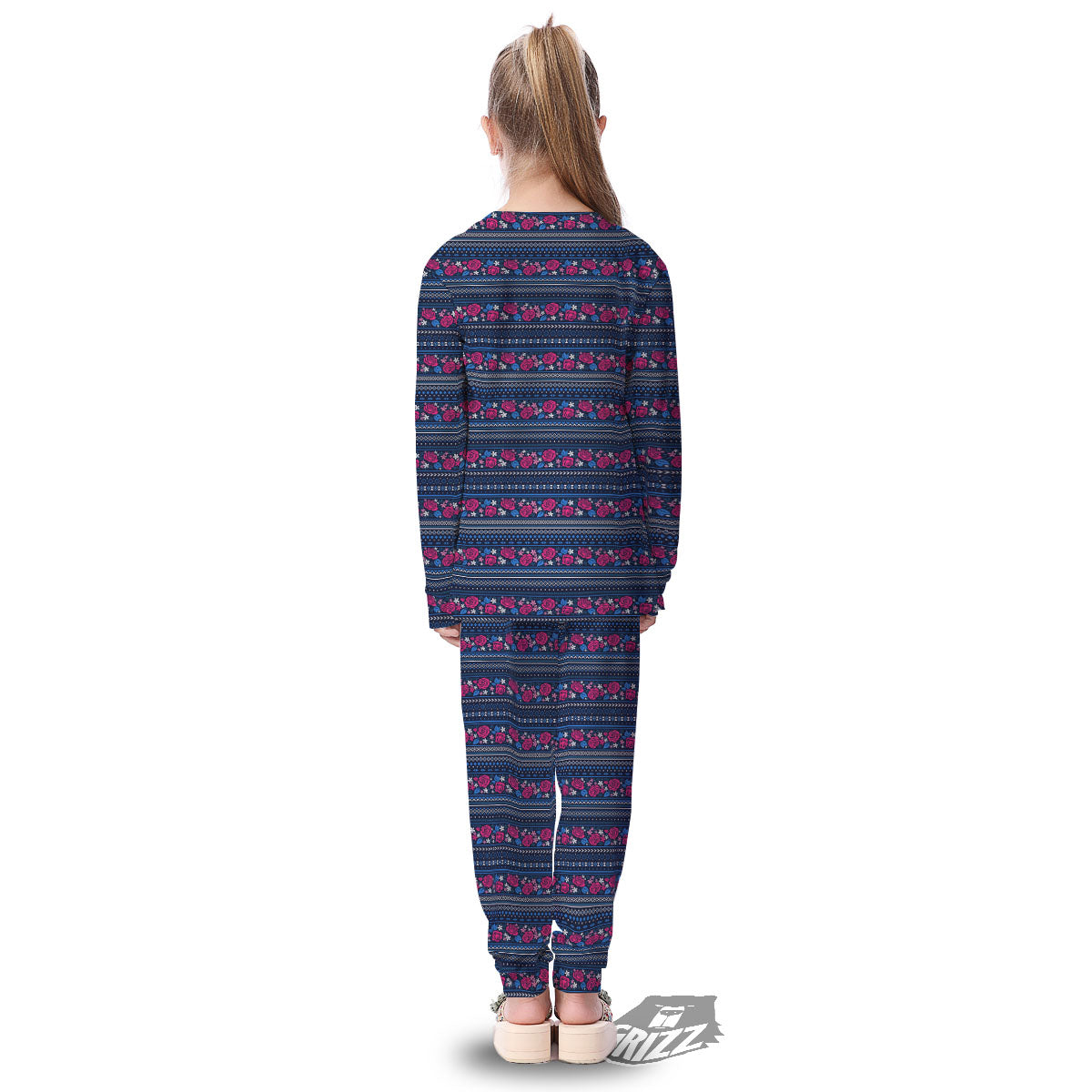 Ethnic Rose Native Tribal Print Pattern Kid's Pajamas-grizzshop