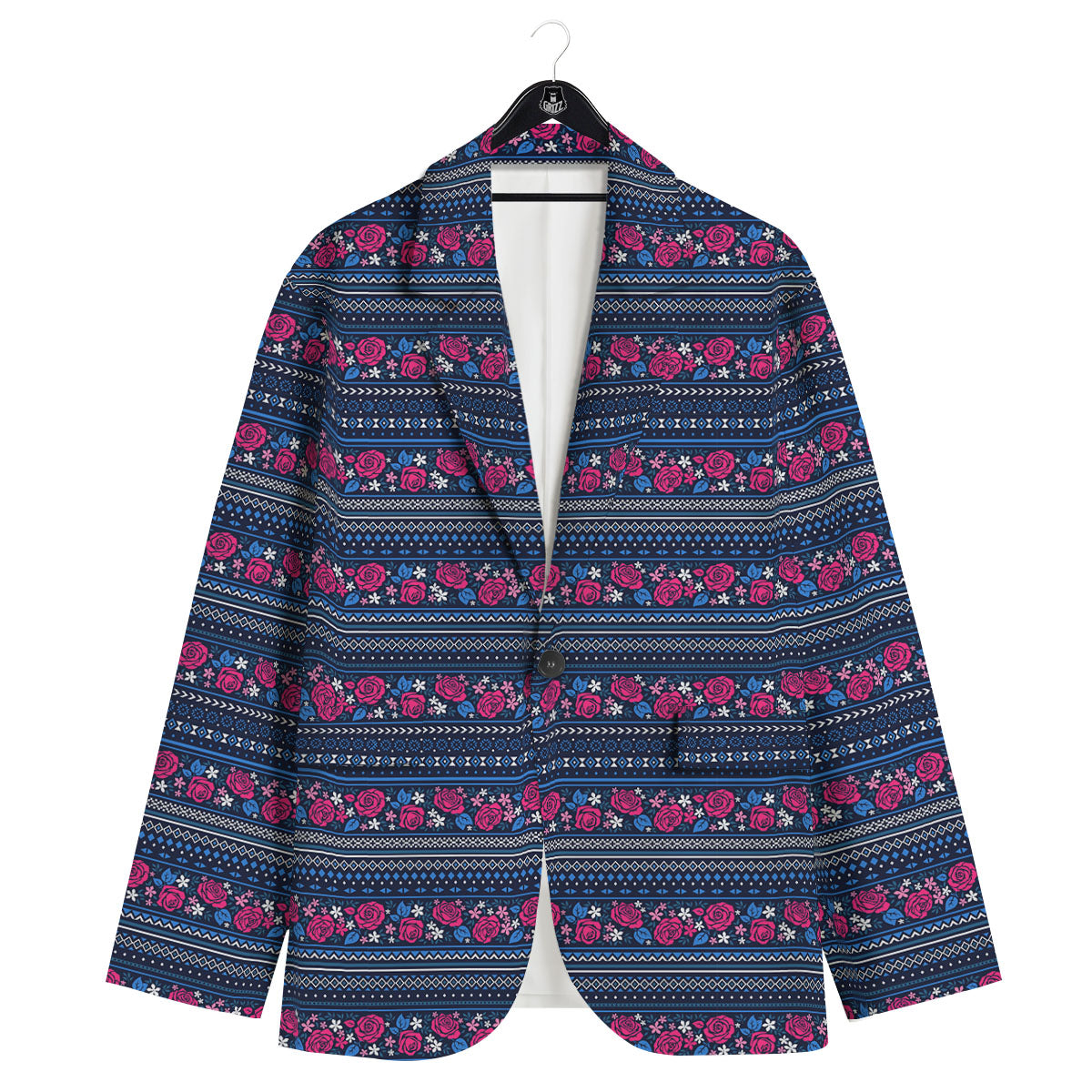 Ethnic Rose Native Tribal Print Pattern Men's Sport Coat-grizzshop
