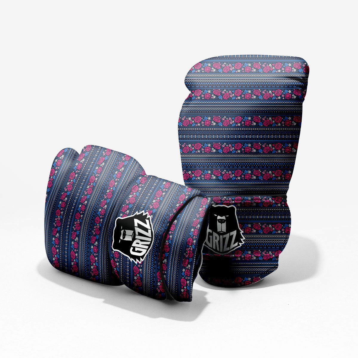 Ethnic Rose Native Tribal Print Pattern Pro Boxing Glove