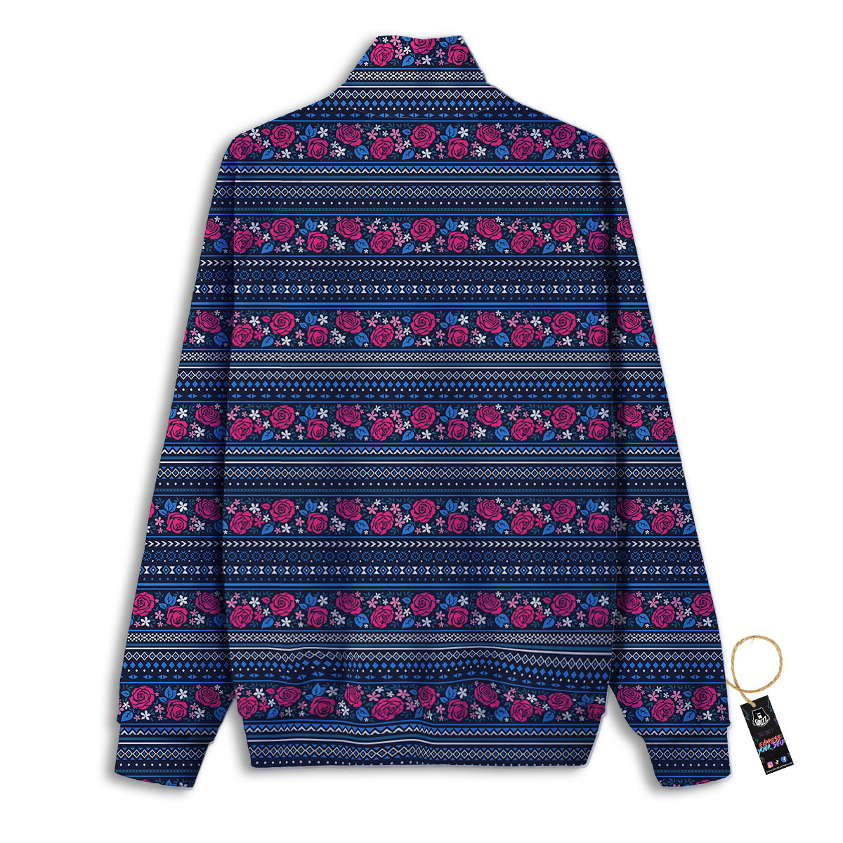 Ethnic Rose Native Tribal Print Pattern Track Jacket-grizzshop