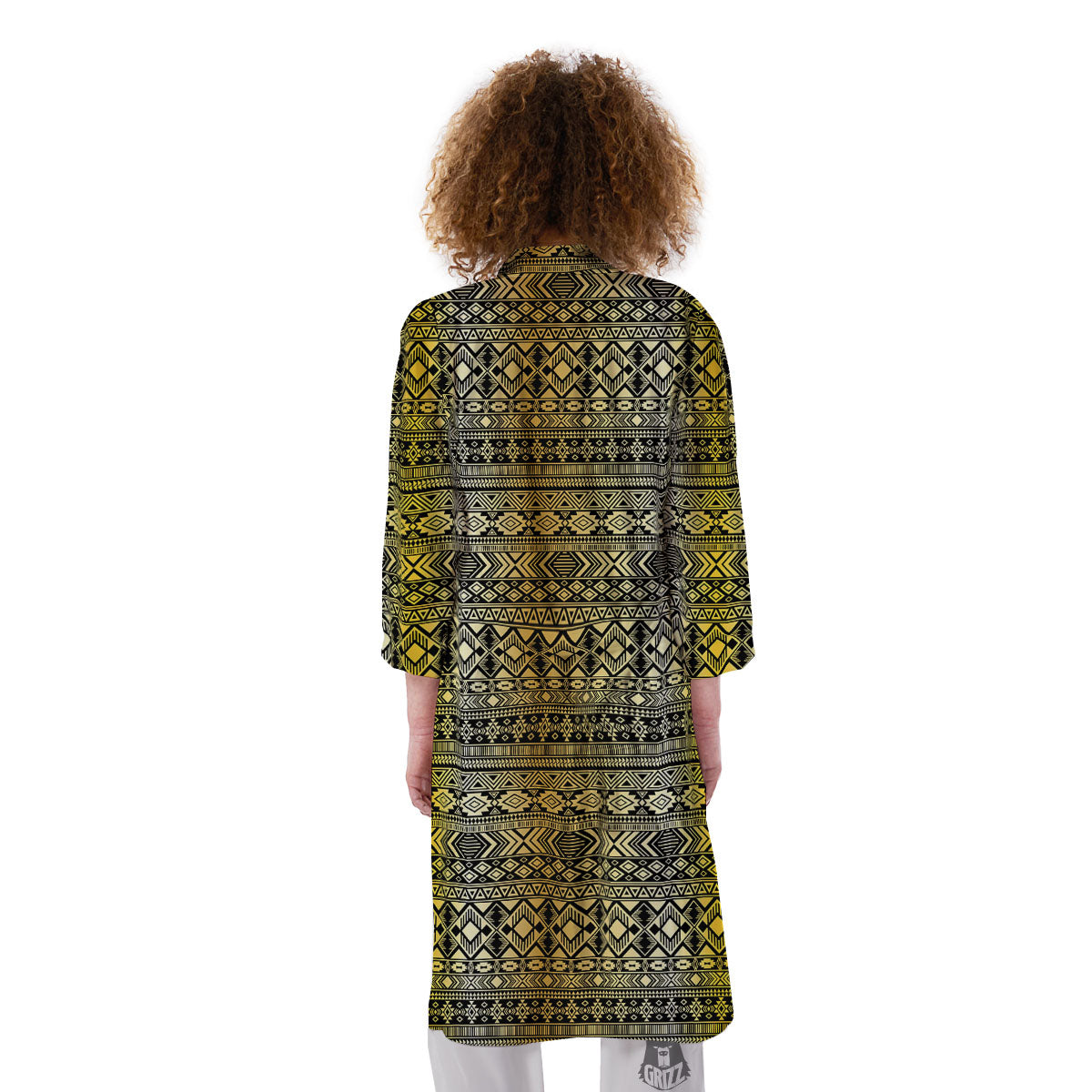 Ethnic Tribal Gold African Print Pattern Kimono-grizzshop