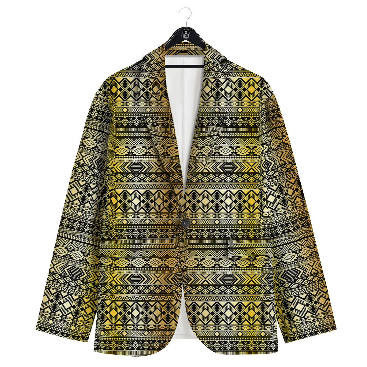 Ethnic Tribal Gold African Print Pattern Men's Sport Coat-grizzshop