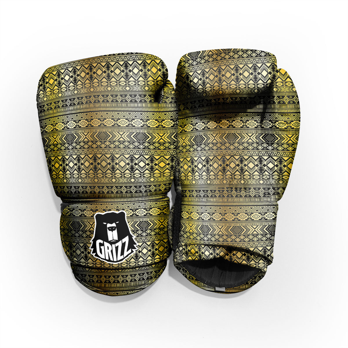 Ethnic Tribal Gold African Print Pattern Pro Boxing Glove