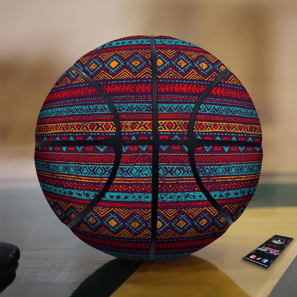 Ethnic Tribal Print Pattern Basketball