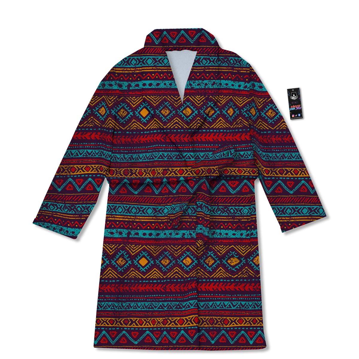 Ethnic Tribal Print Pattern Bathrobe-grizzshop