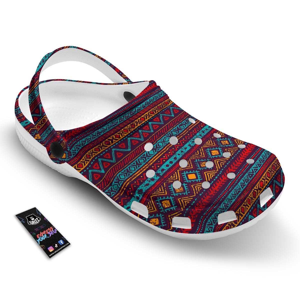Ethnic Tribal Print Pattern Clog-grizzshop
