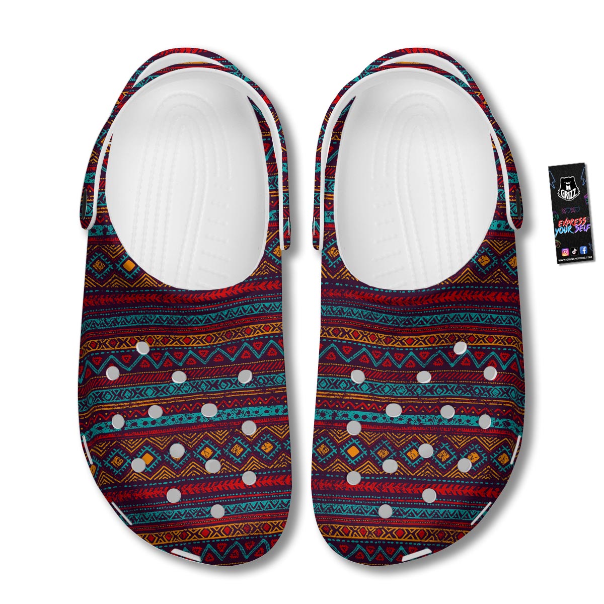 Ethnic Tribal Print Pattern Clog-grizzshop