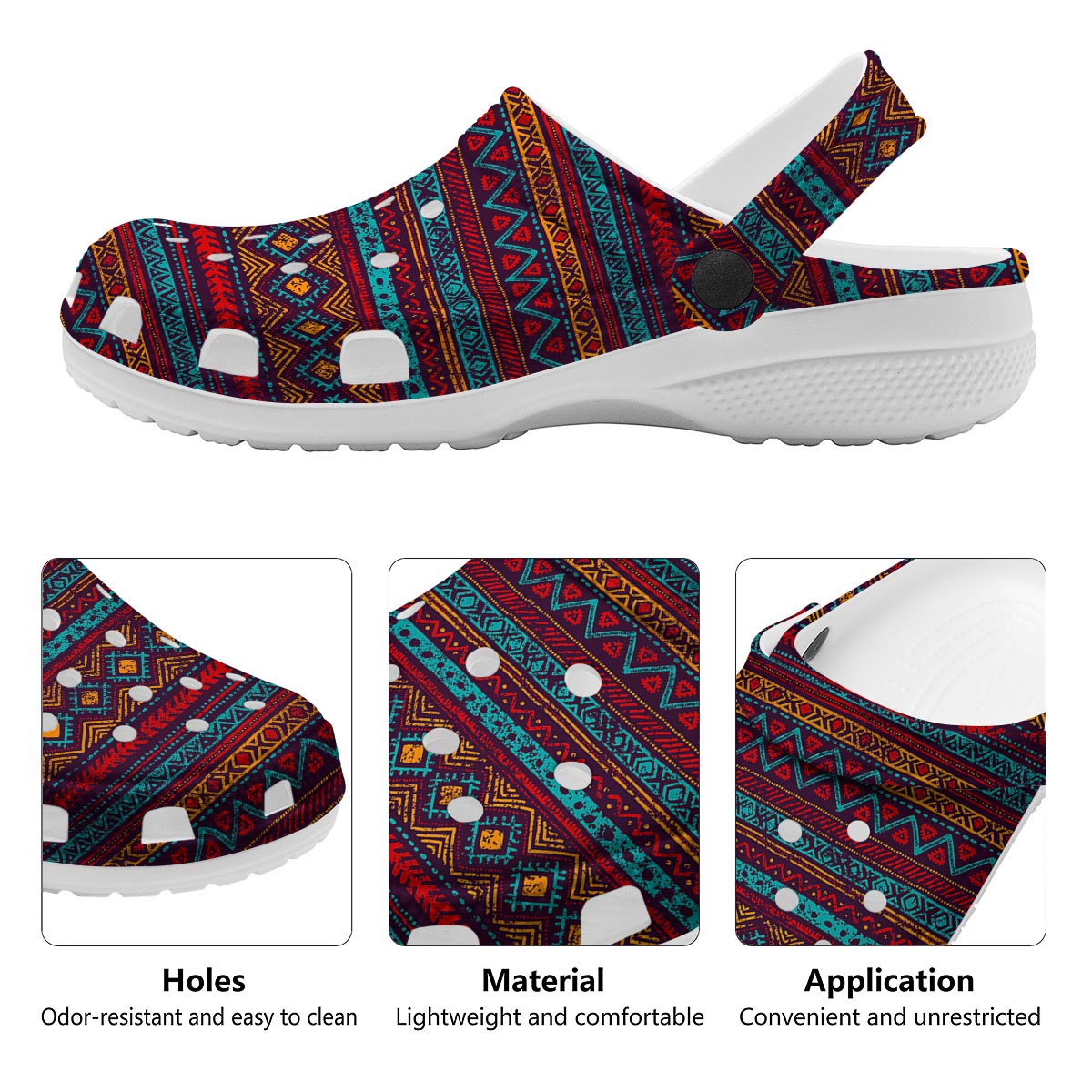 Ethnic Tribal Print Pattern Clog-grizzshop