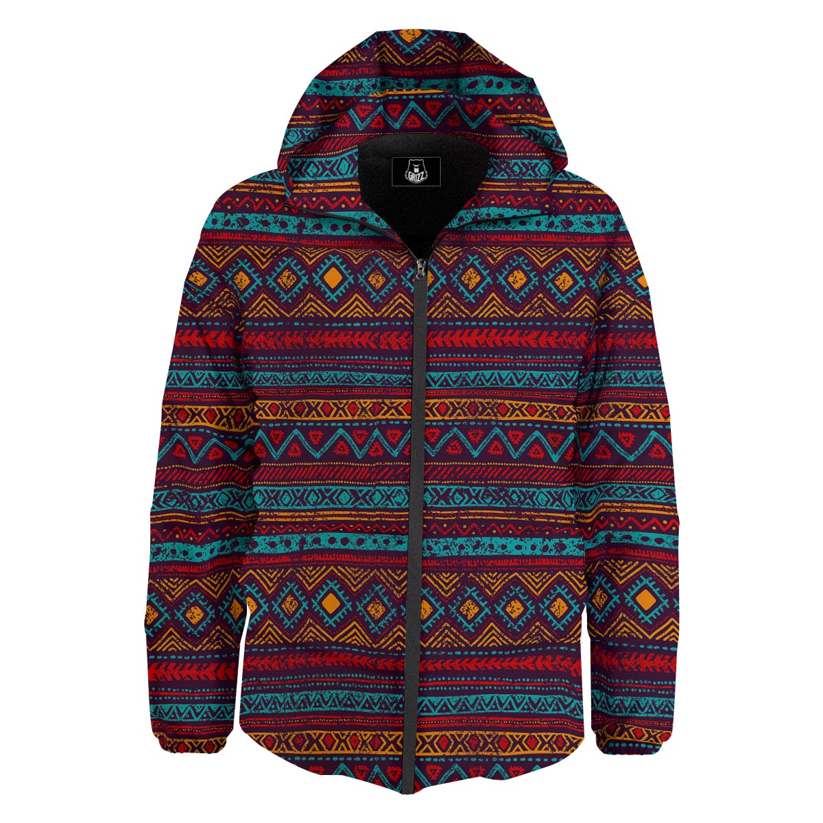Ethnic Tribal Print Pattern Down Jacket-grizzshop