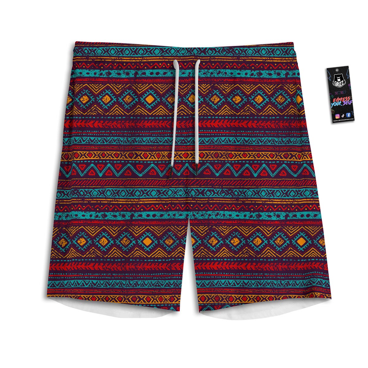 Ethnic Tribal Print Pattern Men's Athletic Shorts