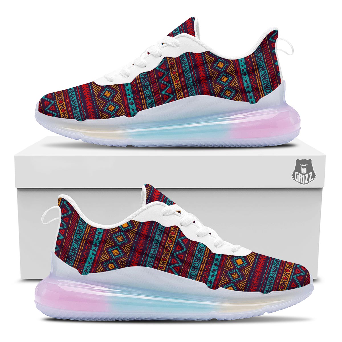 Ethnic Tribal Print Pattern Running Sneakers-grizzshop