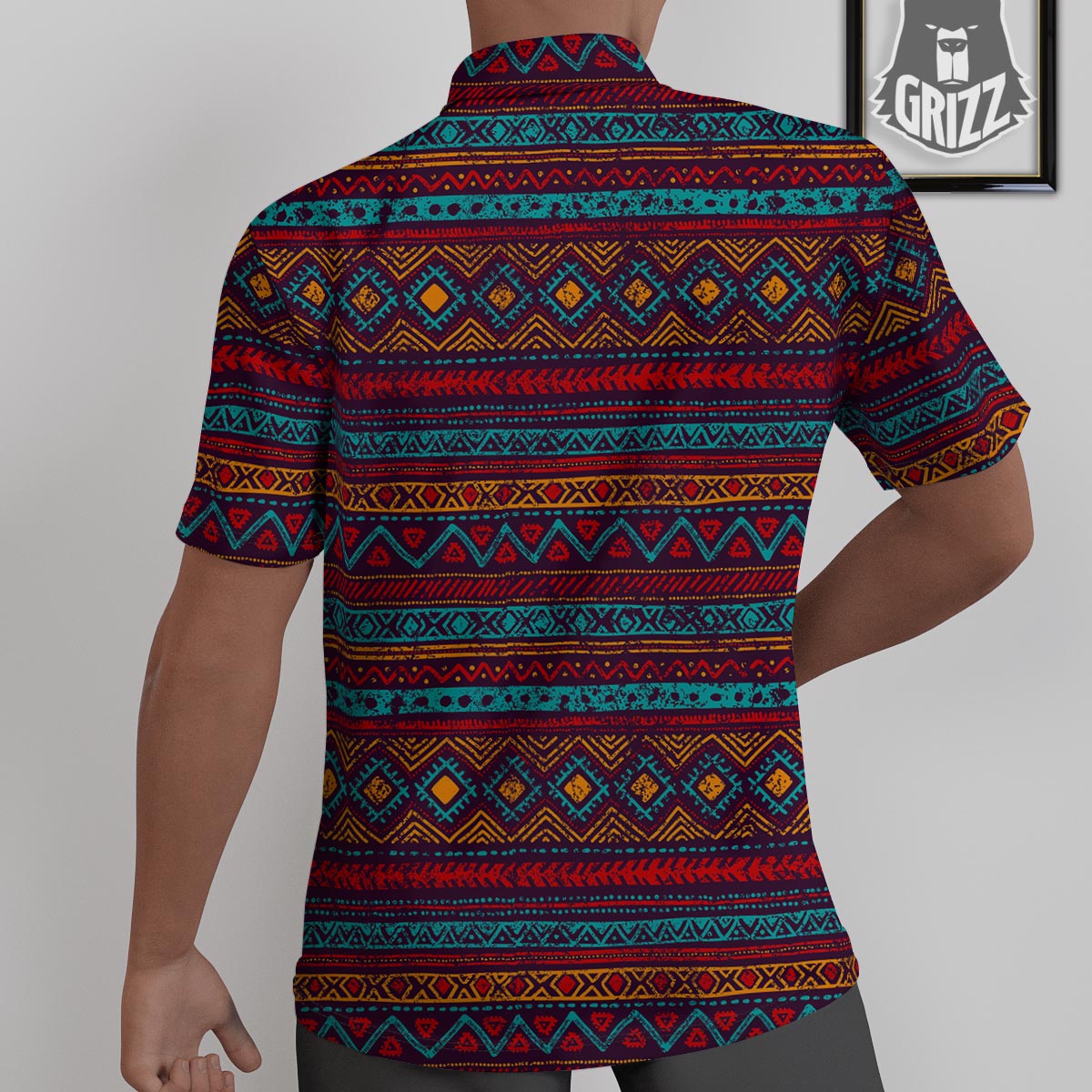 Ethnic Tribal Print Pattern Untucked Shirts-grizzshop