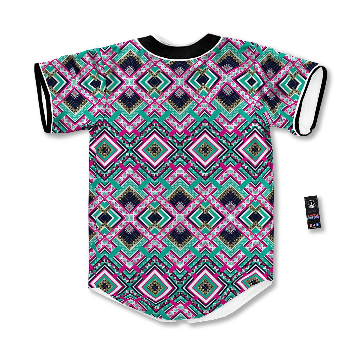 Ethnic Tribal Retro Print Pattern Baseball Jersey-grizzshop