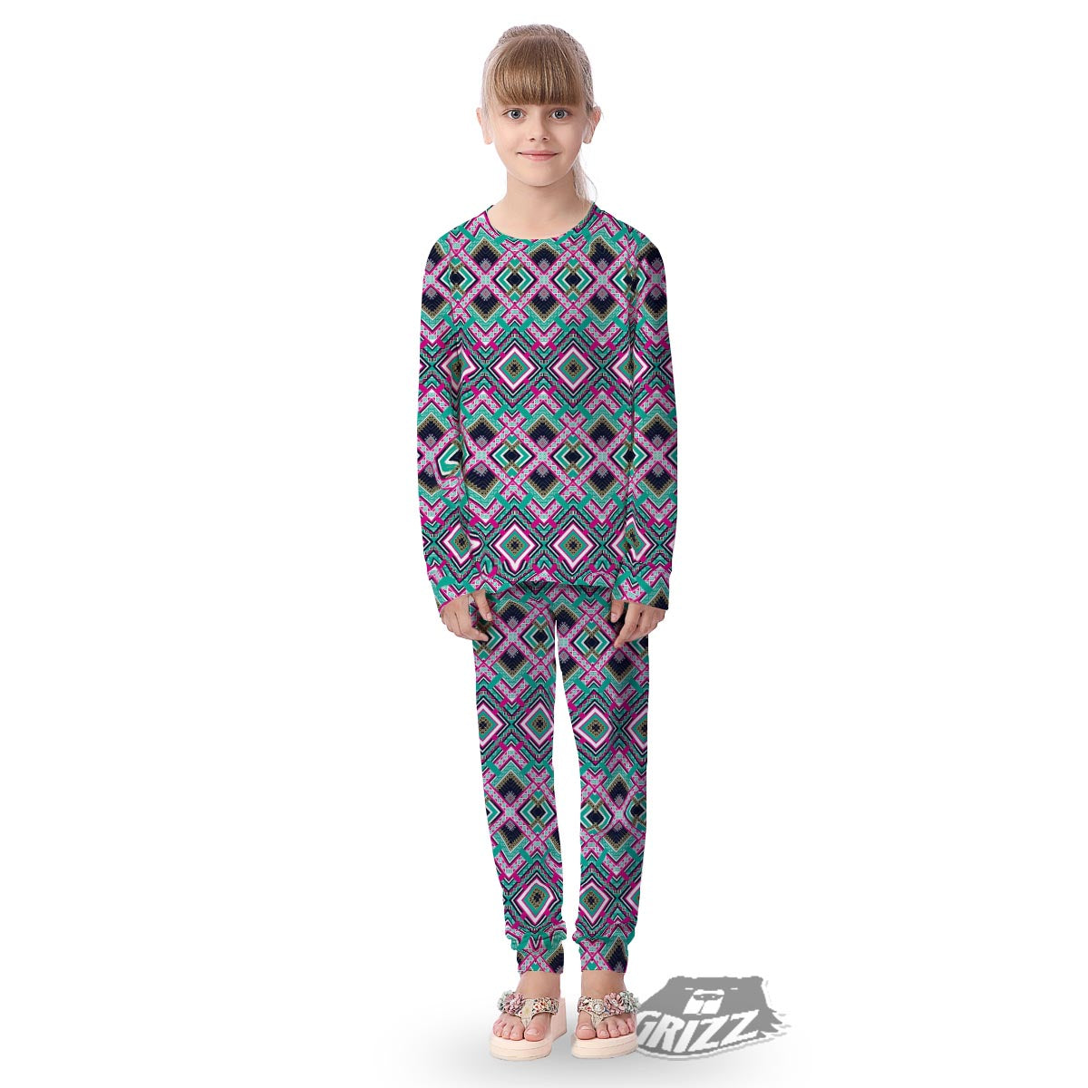 Ethnic Tribal Retro Print Pattern Kid's Pajamas-grizzshop
