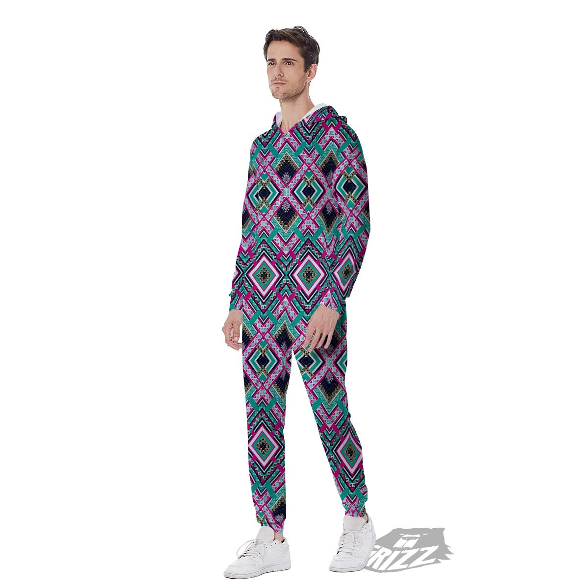 Ethnic Tribal Retro Print Pattern Men's Jumpsuit-grizzshop